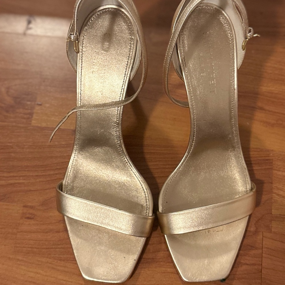 Saint Laurent Gold Strappy Heels